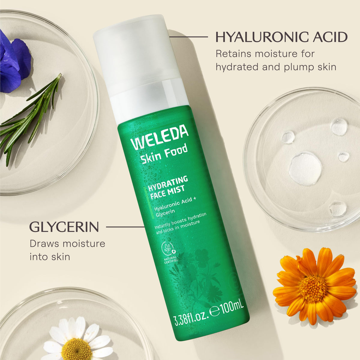 Weleda Skin Food mist milky spray texture dispersing for quick absorption benefit