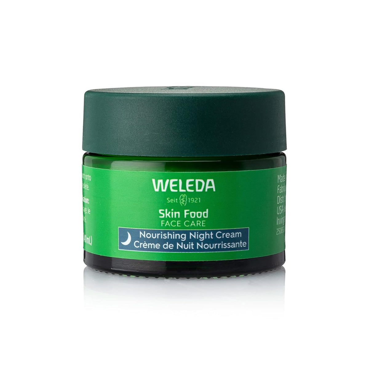 Weleda Skin Food night cream jar front showing natural packaging and soothing benefit