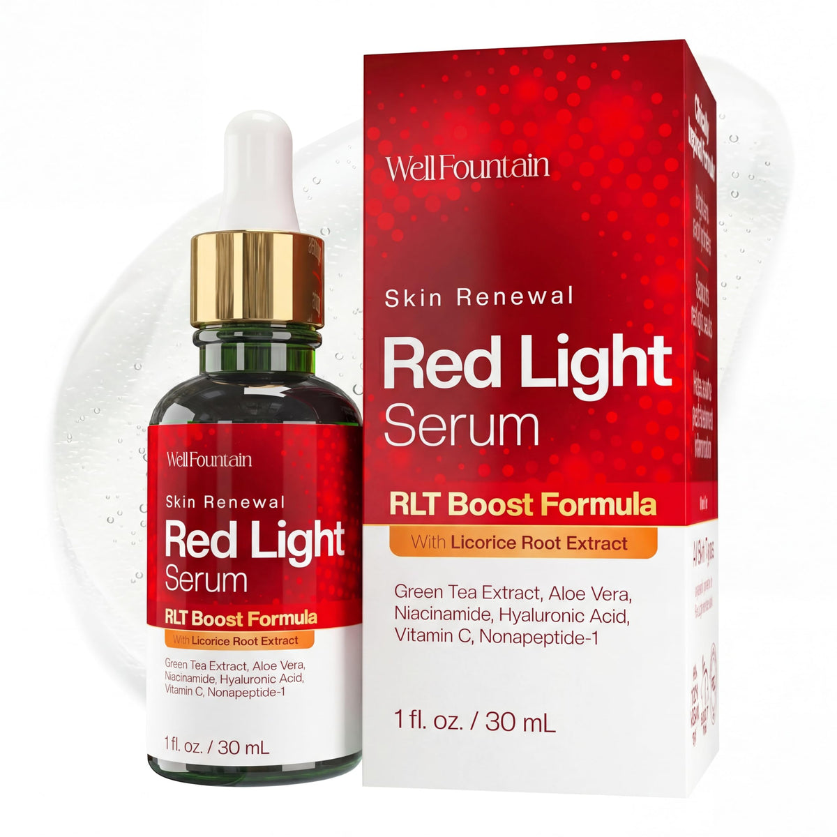 WELL FOUNTAIN front bottle view showing label and 1 fl oz size benefit