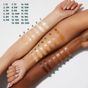 Well People concealer being applied under eye, conceals dark circles and brightens benefit