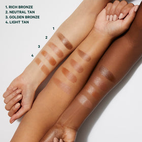 Well People bronzer cream texture close up highlighting blendable hydration and dewy finish