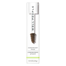 Well People brow gel texture swipe demonstrating creamy conditioning finish