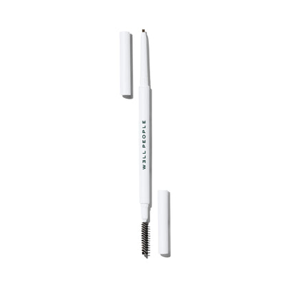 Well People brow pencil front packaging showing neutral brown shade and benefits
