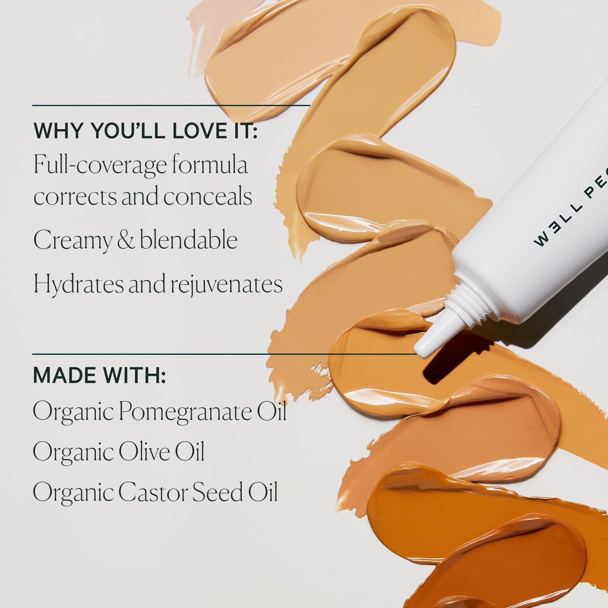 Well People concealer applied under eye demonstrating brightening and crease resistance