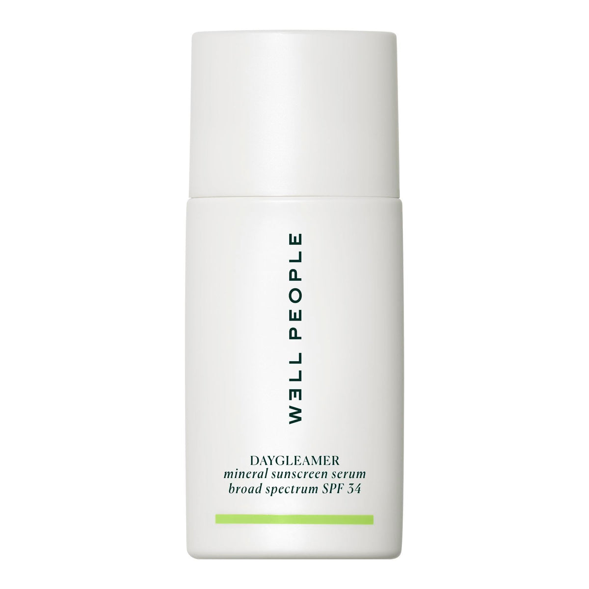 Well People Daygleamer next to coin showing 1.7 oz size and travel-friendly benefit