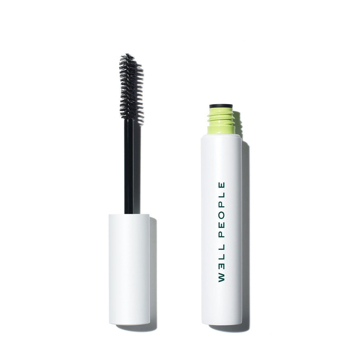 Well People mascara front packaging showing brown shade and clean branding benefits