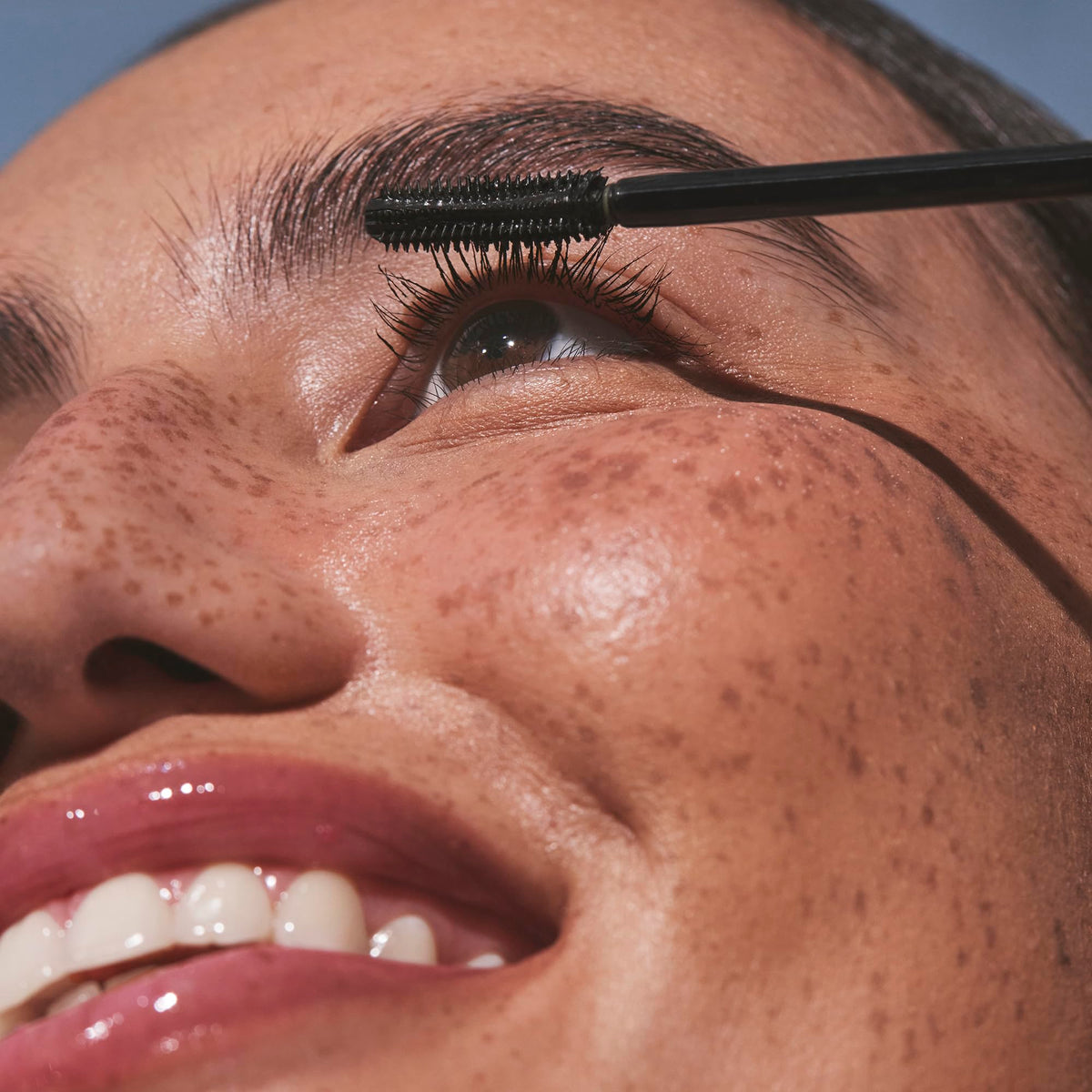 Well People mascara applied on eye closeup showing separated lashes benefit: defined look