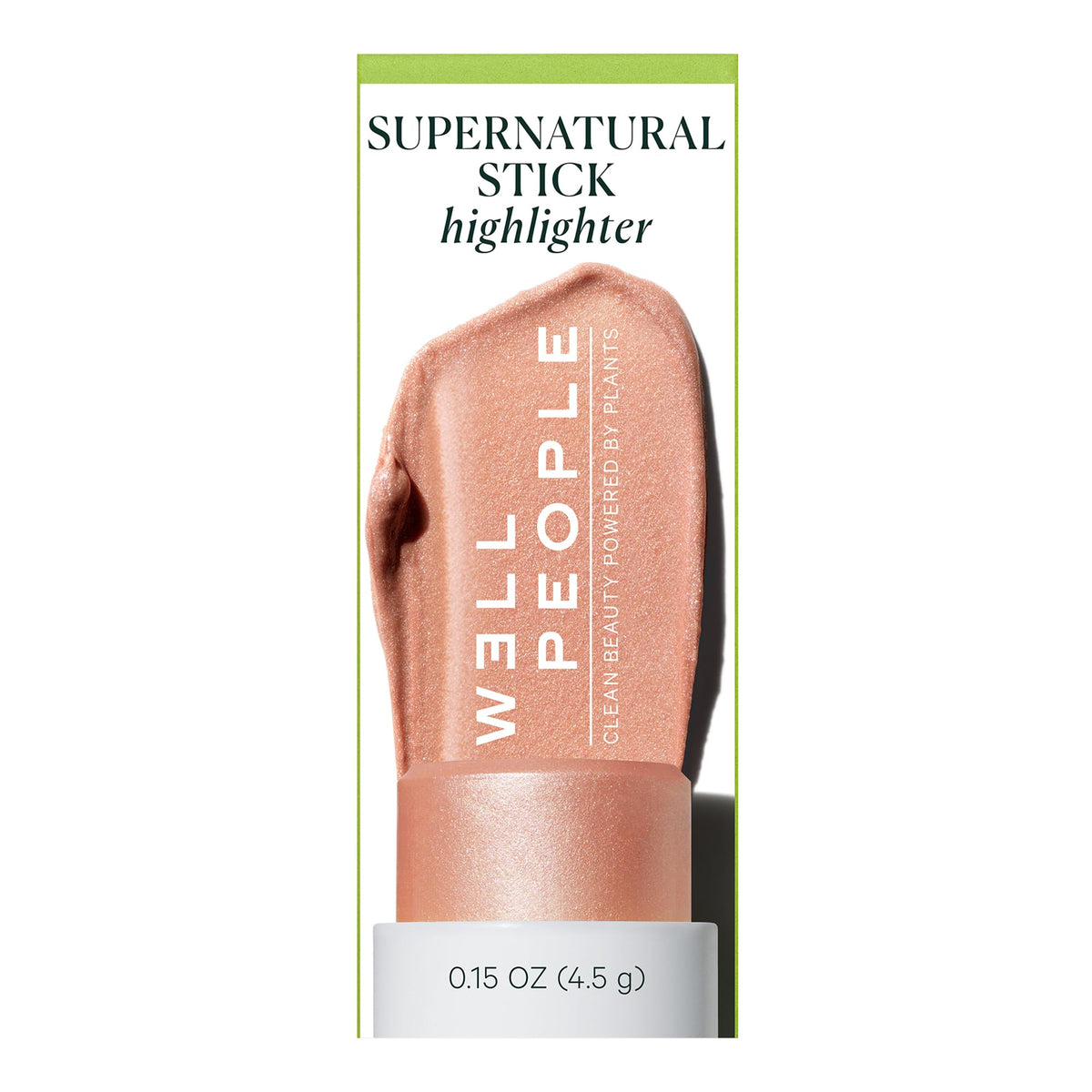 Well People highlighter on eyelid detail illustrating subtle shimmer and brightening effect