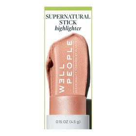 Well People highlighter on eyelid detail illustrating subtle shimmer and brightening effect
