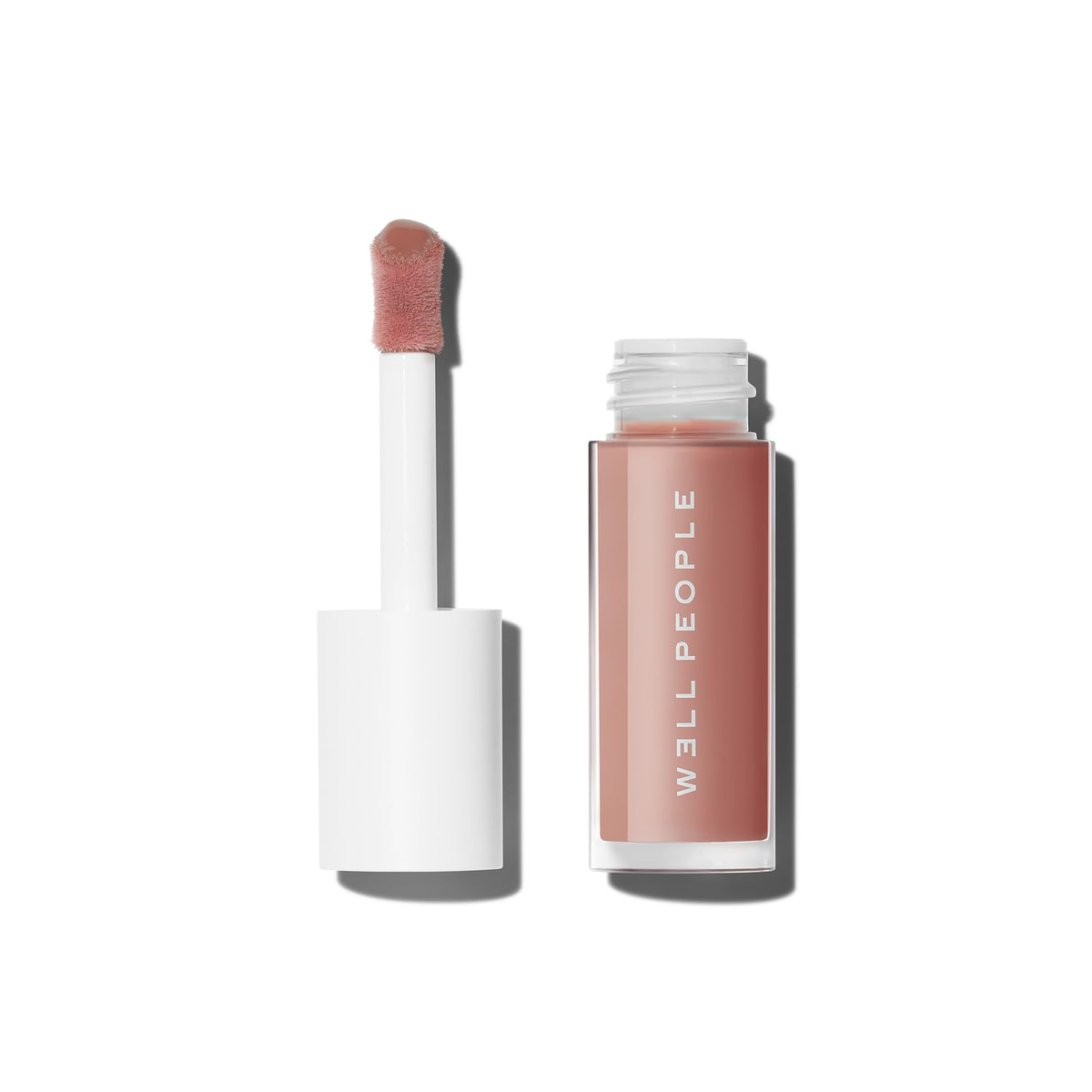 Well People product front packaging showing soft peony shade and glossy finish benefit