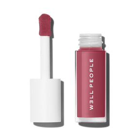 Well People front packaging showing dusty rose lip oil and glossy finish benefit