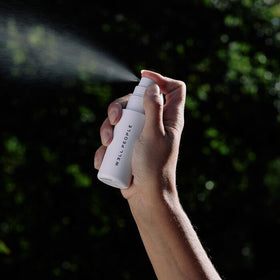 Well People close up of spray nozzle dispensing fine mist, ensures even application