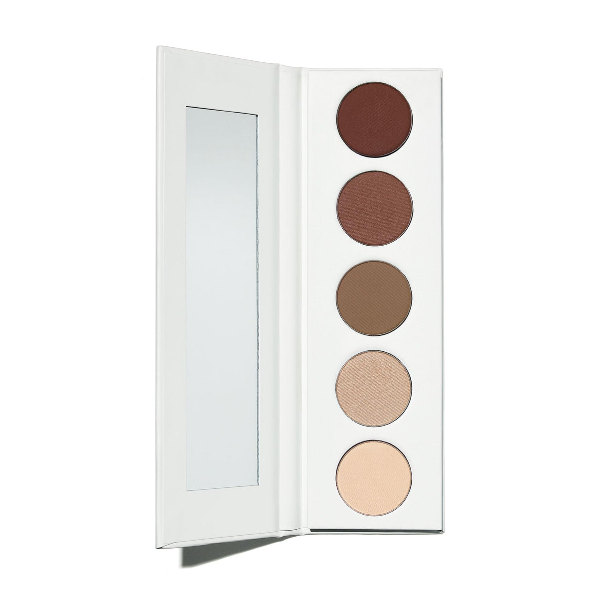 Well People Power Palette front open showing five shades and mirror for quick touch-ups