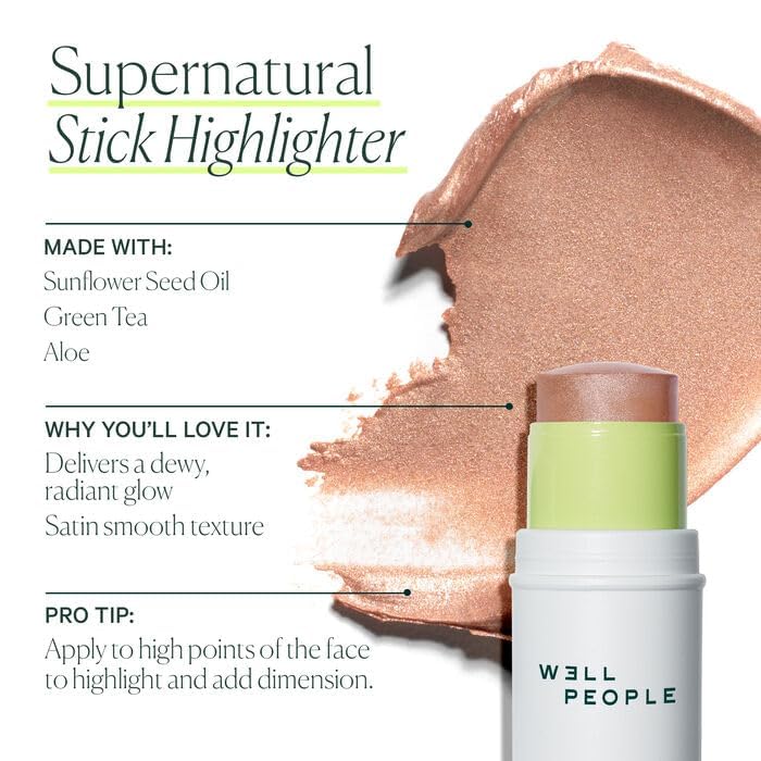 Well People eyelid swatch showing blendable sheen that brightens eyes without fallout