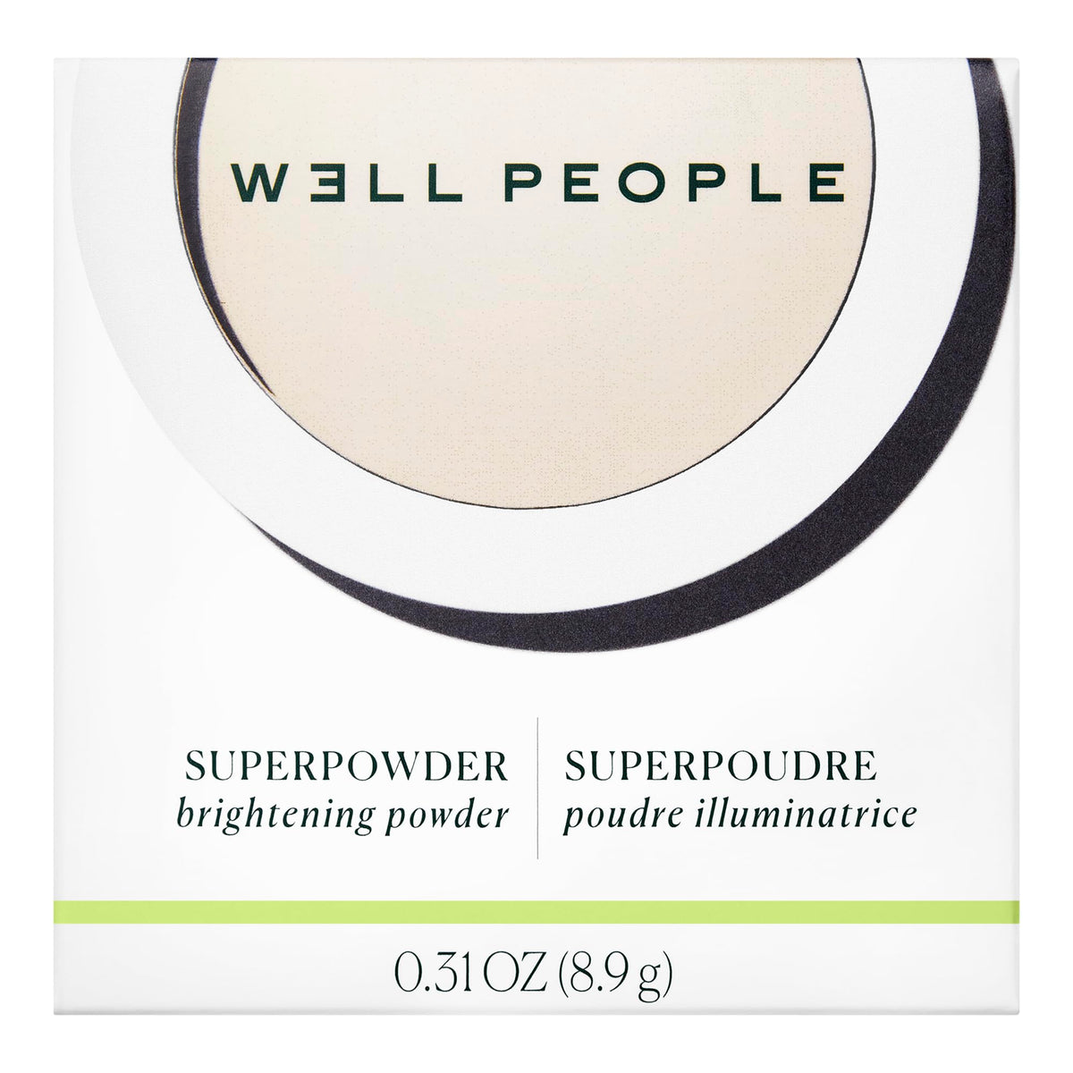 Well People powder next to common objects for scale, clarifies compact size