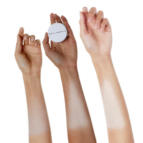 Well People powder texture close-up highlighting ultra-fine mica for smooth finish