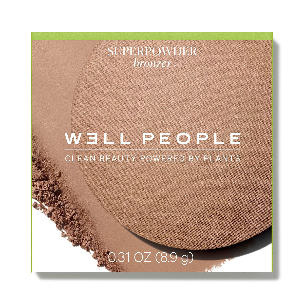 Well People open compact top view revealing baked semi-matte surface