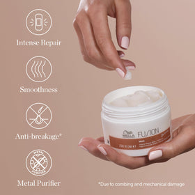 Wella Professionals jar next to common objects to show 5.07 oz size and portability benefit