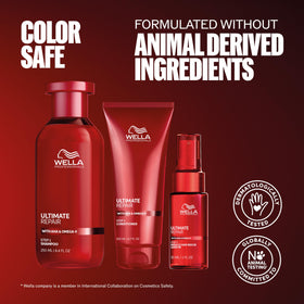 Wella Professionals product in hand showing bottle scale and travel-friendly size