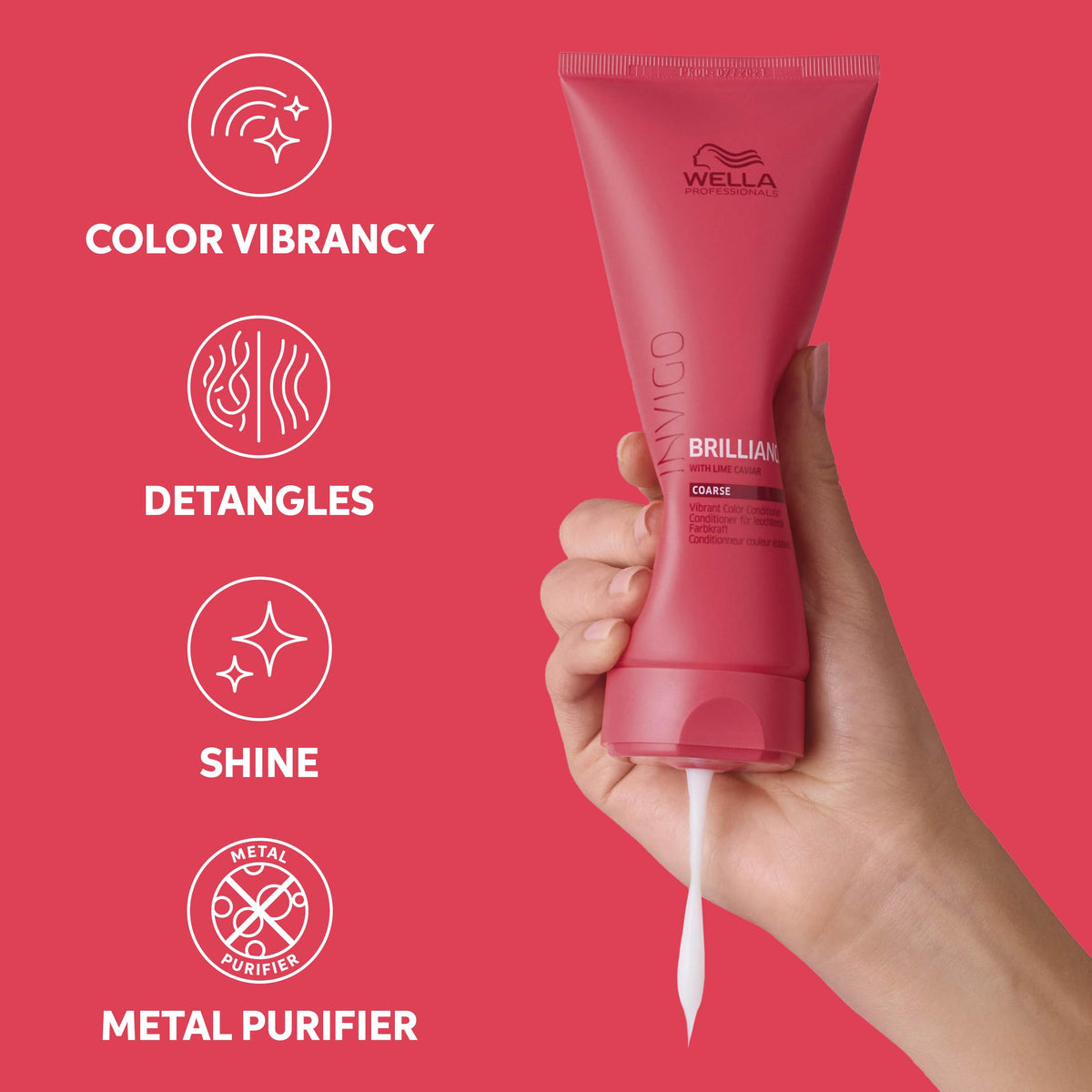Wella Professionals after-use shiny hair demonstrating enhanced vibrancy