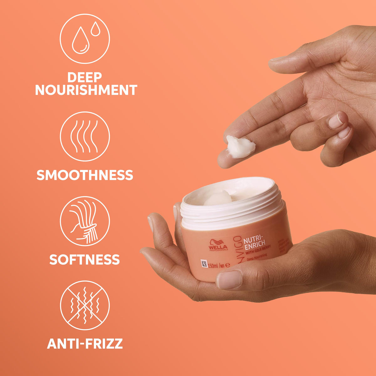 Wella Professionals 5.07 fl oz jar in hand showing true size and travel-friendly volume