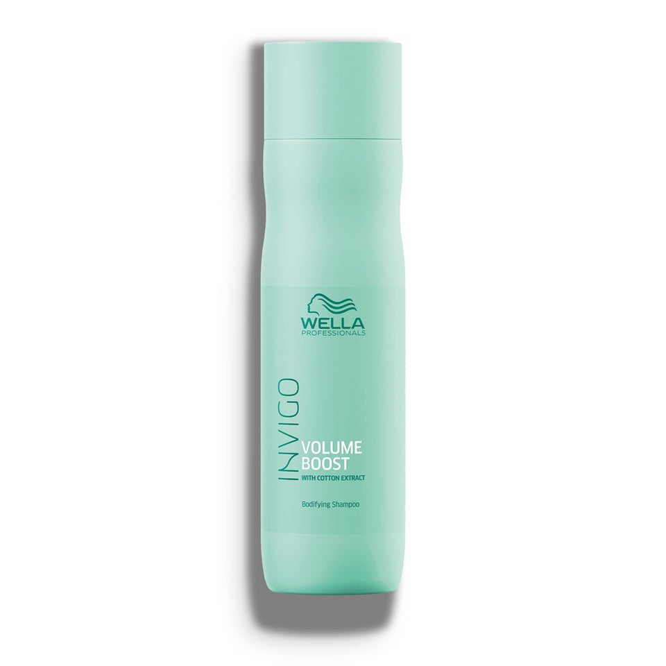 Wella Professionals bottle front view showing product and volumizing benefit