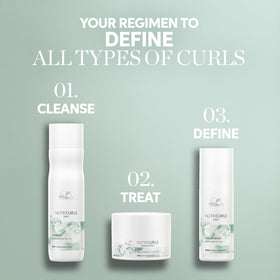Wella Professionals Nutricurls lifestyle model with bouncy defined curls showcasing results