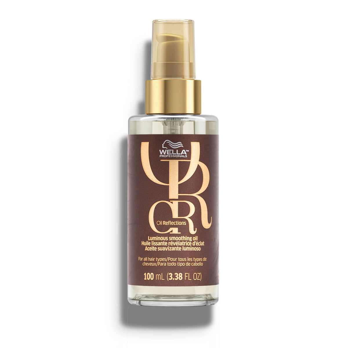 Wella Professionals bottle front view showing sleek finish and salon-grade shine