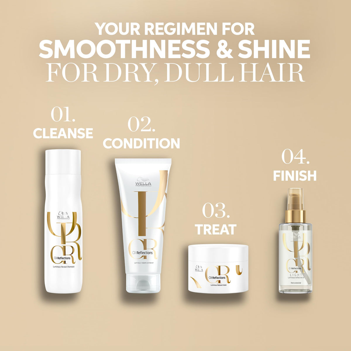 Wella Professionals lifestyle bathroom shelf styling communicating premium routine