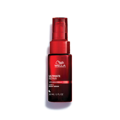 Wella Professionals front packaging showing compact night serum benefits