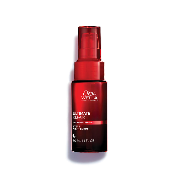 Wella Professionals front packaging showing compact night serum benefits