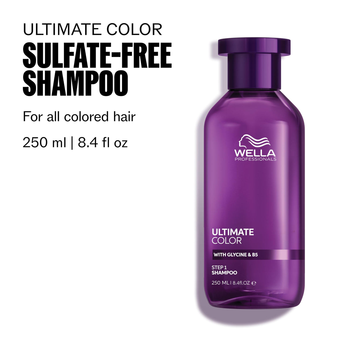 Wella Professionals back label with ingredients and usage instructions benefit