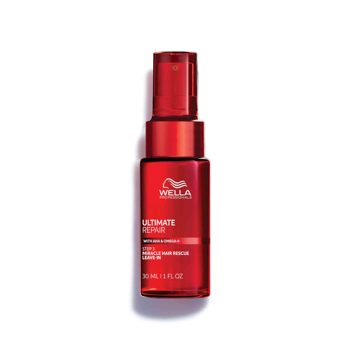 Wella Professionals front packaging showing compact 1 fl oz bottle and luxury branding benefit: portable repair