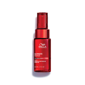 Wella Professionals front packaging showing compact 1 fl oz bottle and luxury branding benefit: portable repair