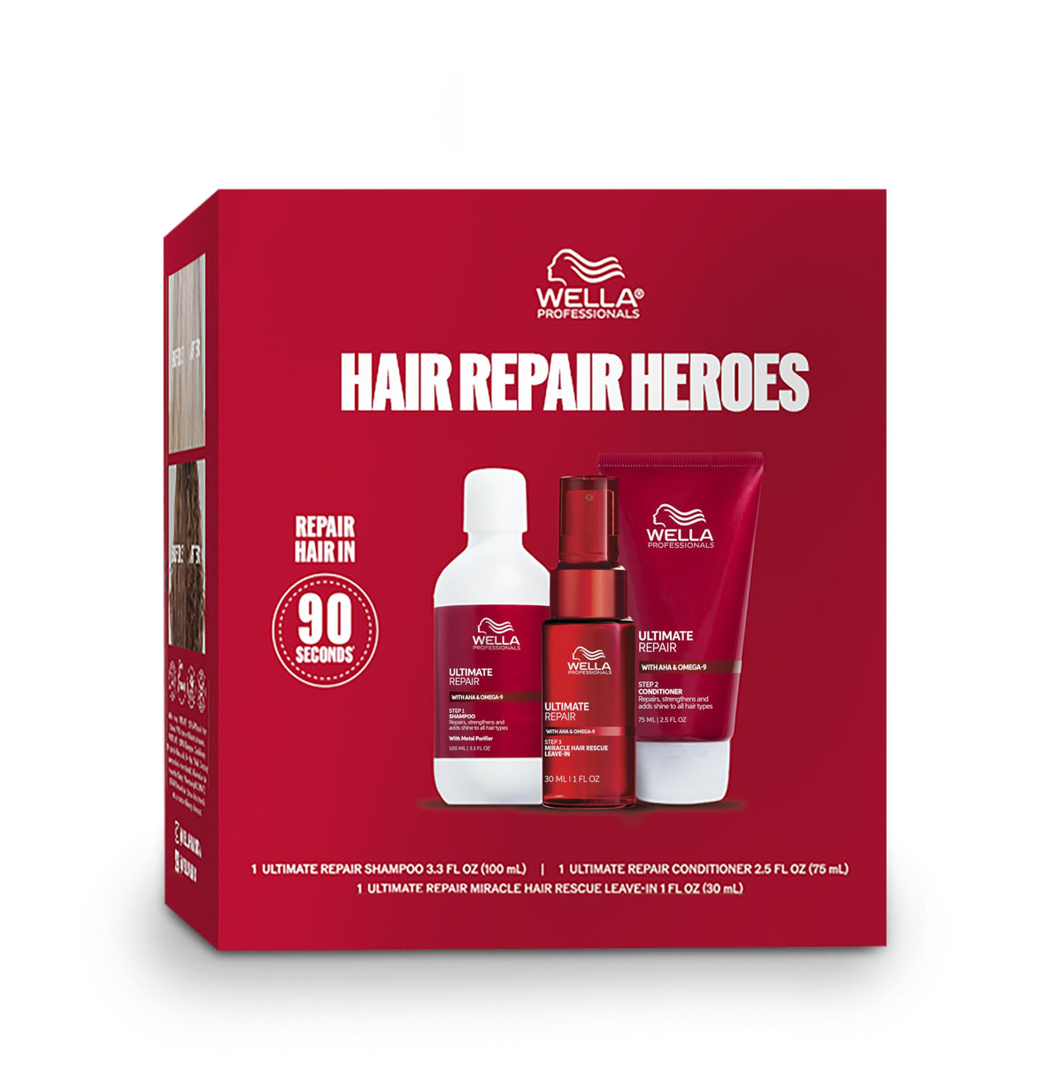 Wella Professionals kit front packaging showing full three-step benefits and salon quality