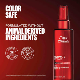 Wella Professionals label close-up showing usage directions and benefits