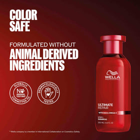 Wella Professionals label and ingredient list close-up highlighting key actives and benefits