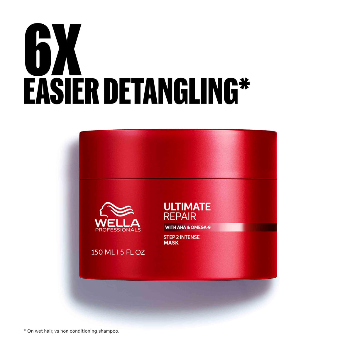 Wella Professionals applying mask to lengths to reduce breakage
