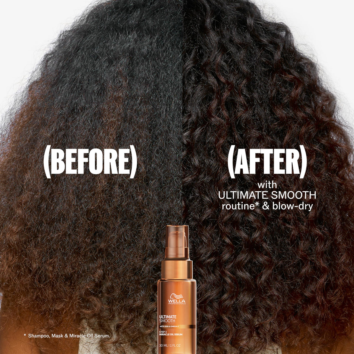 Wella Professionals bottle held in hand to show true product scale benefit