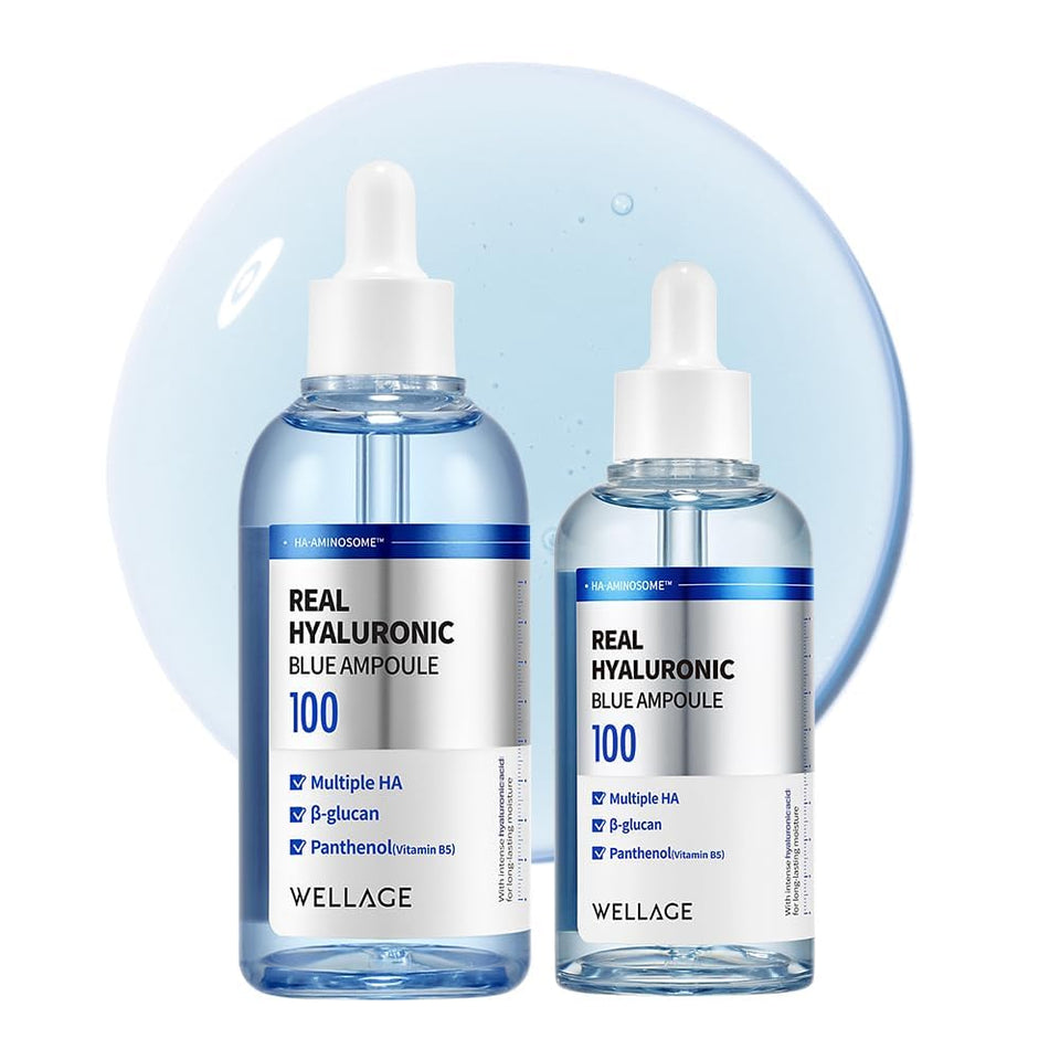 WELLAGE front packaging showing ampoule set and immediate hydration benefits