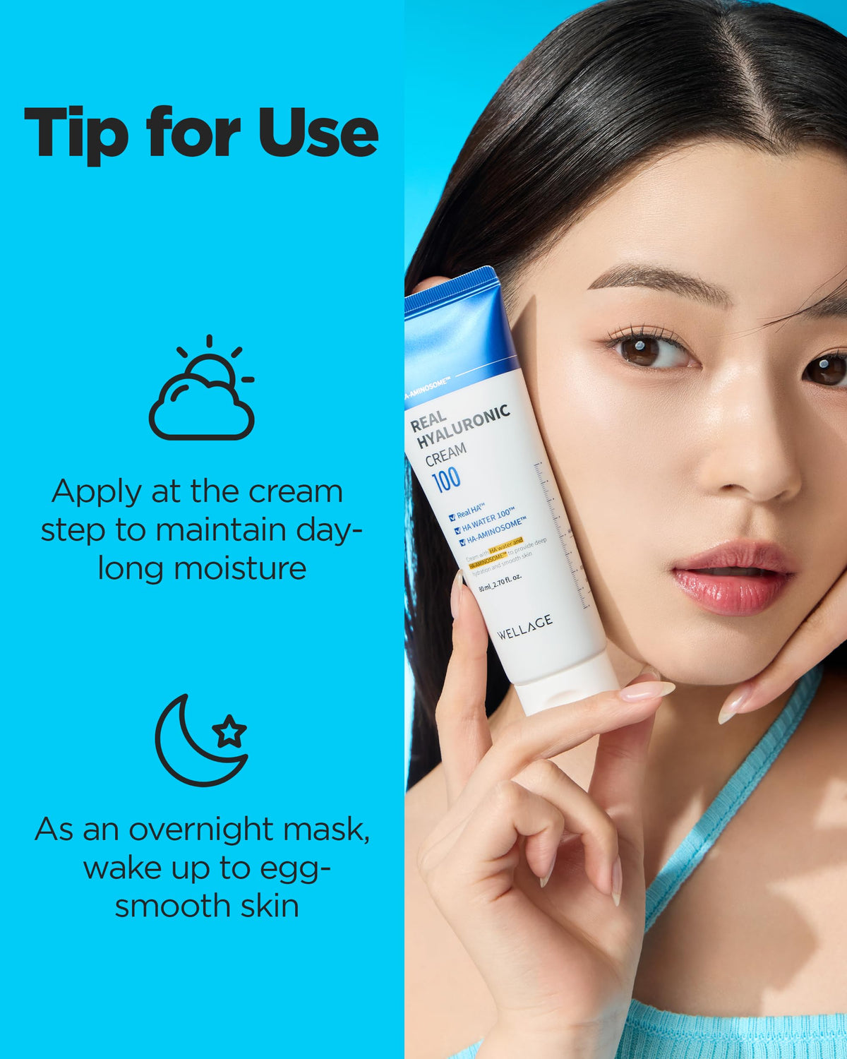 WELLAGE cream on bathroom counter in nighttime routine suggesting overnight hydration