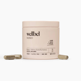 WELLBEL front bottle view showing clean supplement packaging and benefits