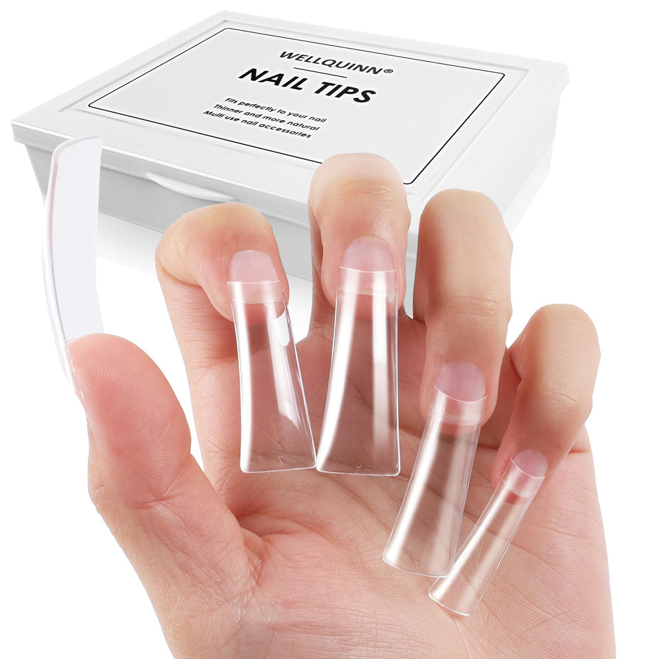 WELLQUINN front packaging displaying 220 duck nail tips for easy selection