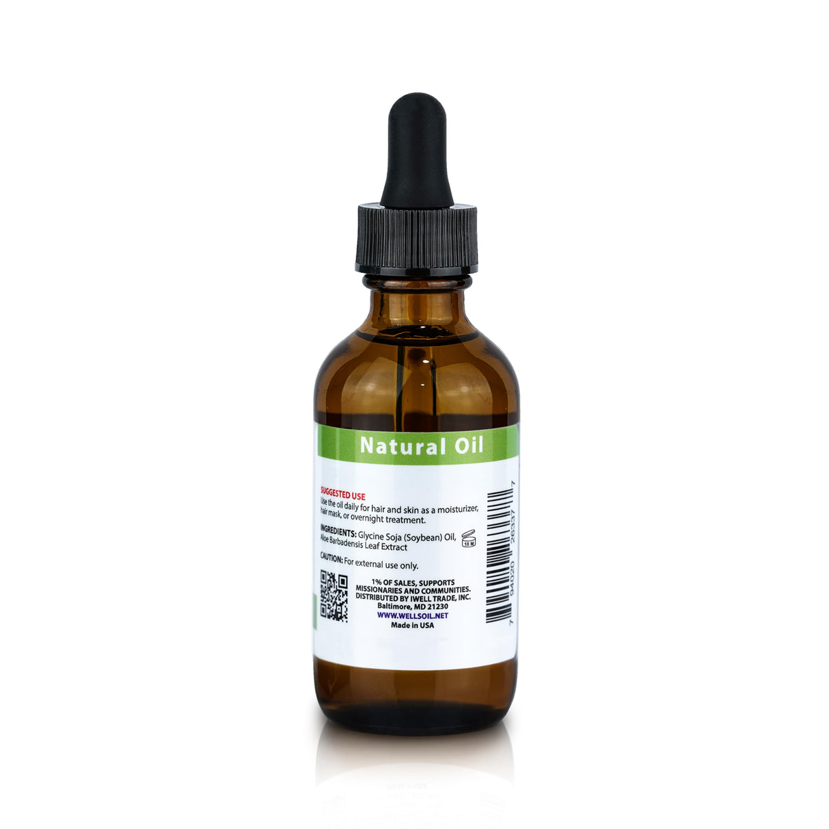 Well's Oil aloe vera oil on bathroom counter in a self-care routine setting