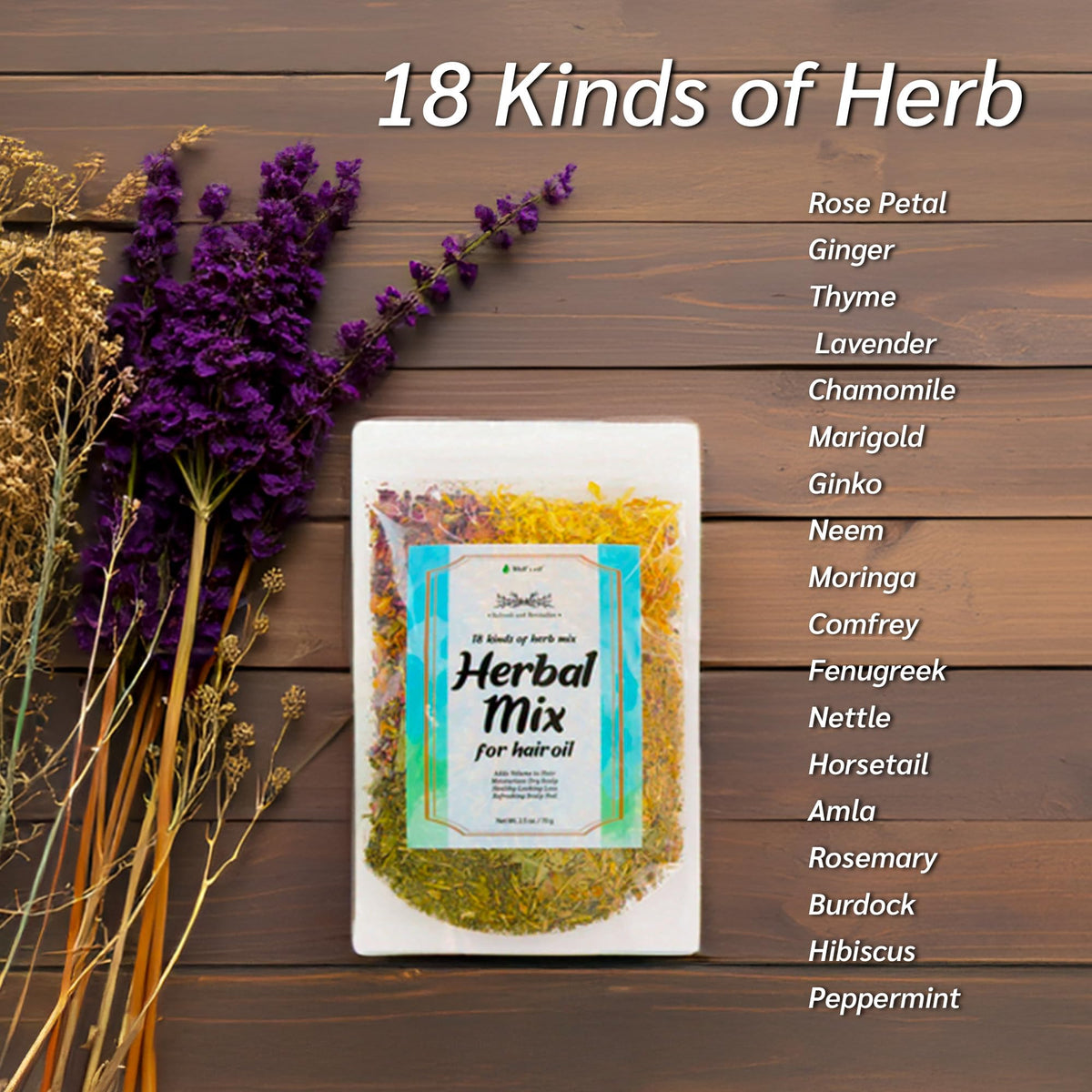 Well's Oil herbal rinse steeped in bowl demonstrating easy at-home use