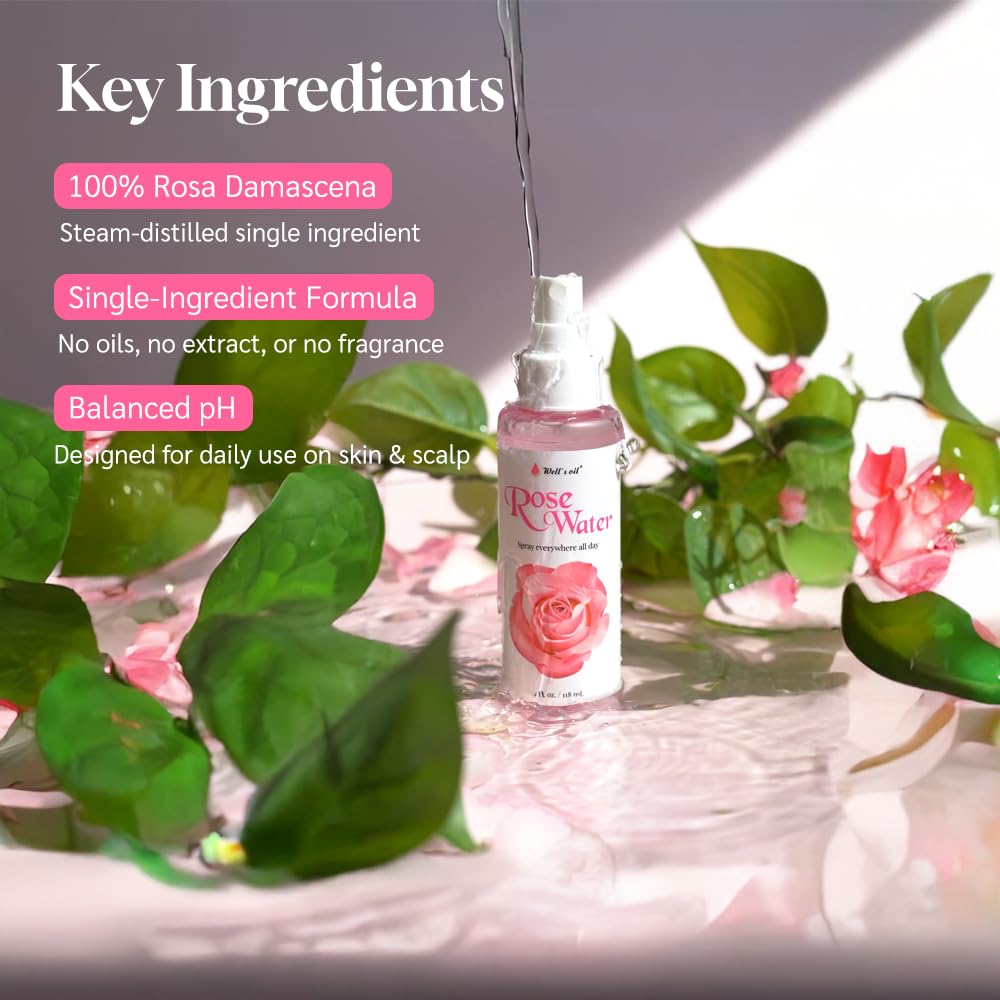Well's Oil droplet close-up showing clear hydrosol texture and immediate hydration