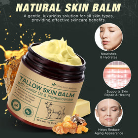 WELOSUER castor oil frankincense and beeswax arranged to highlight natural ingredient benefits