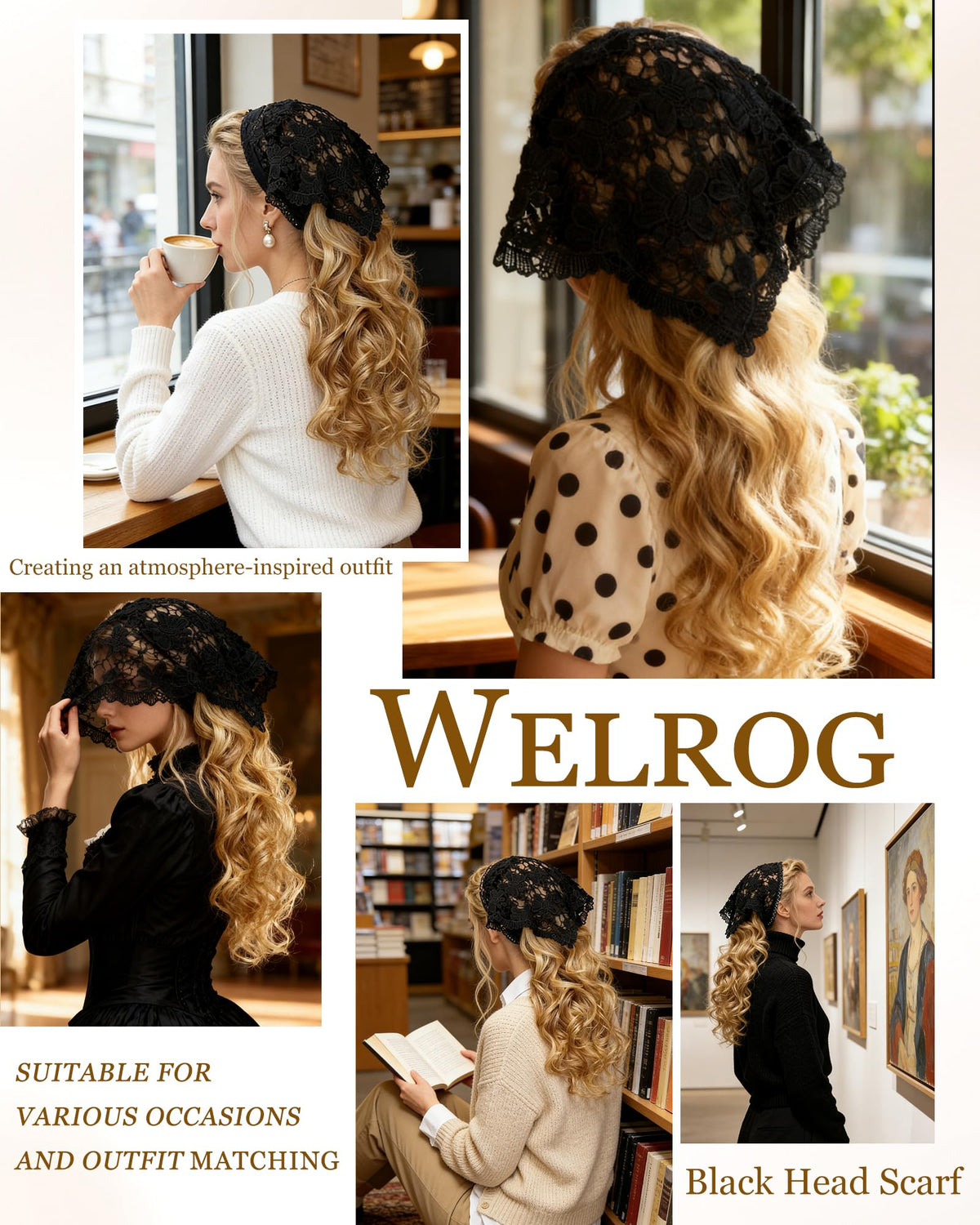WELROG close-up of chiffon and water-soluble lace, delicate texture for comfort