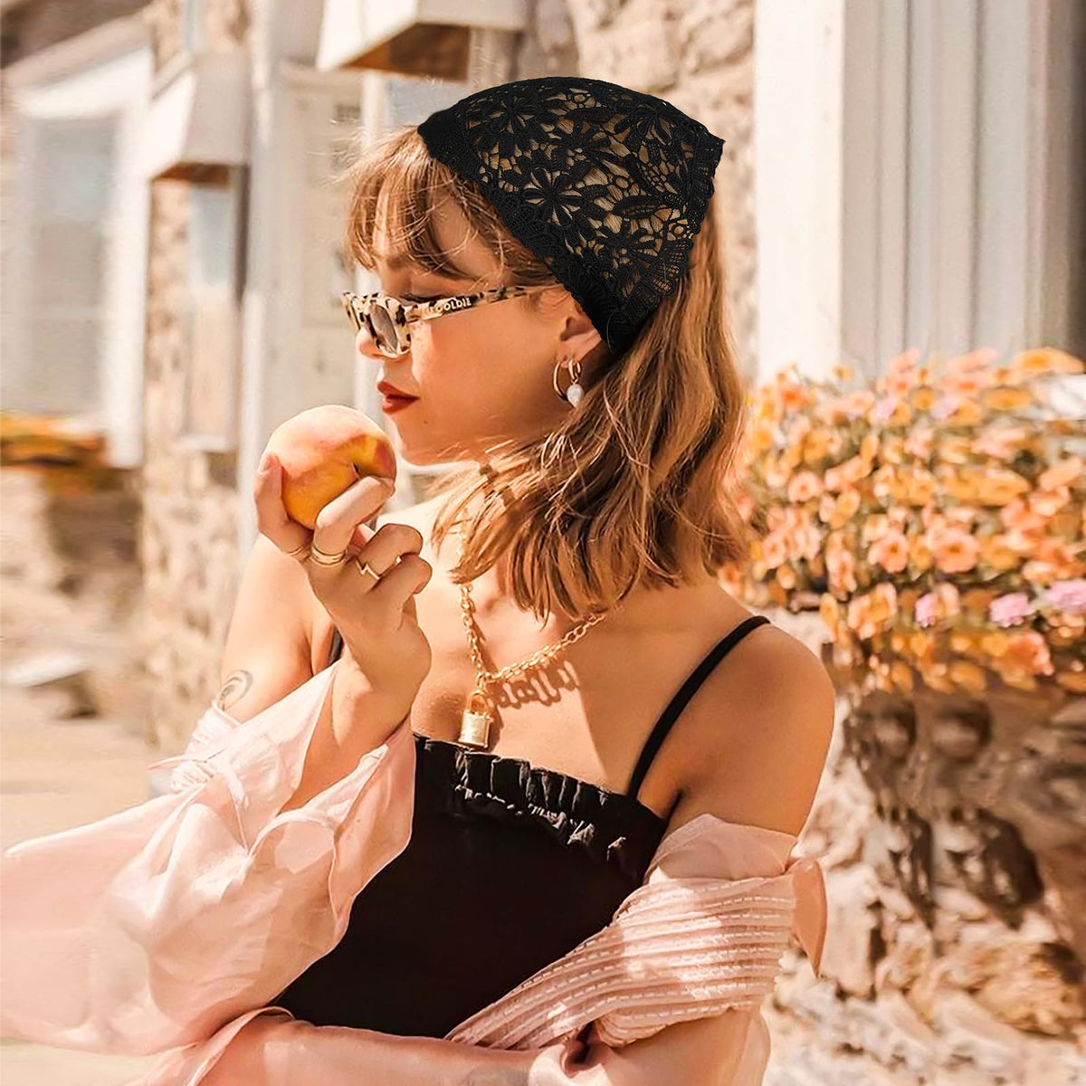 WELROG scarf styled as neck accessory, multiuse styling benefit