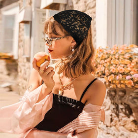 WELROG scarf styled as neck accessory, multiuse styling benefit